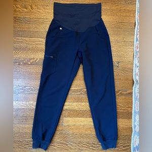 Figs Scrubs Maternity Zamora Joggers, Size Small, Navy